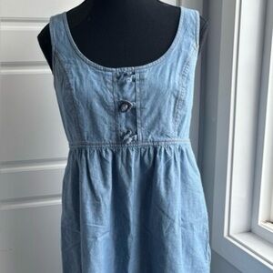 Tibi Designer Chambray Denim Blue Jumper Dress Corset Back side Zip Size M​​​​​​